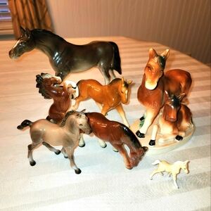 Lot of vintage porcelain horses Japan
